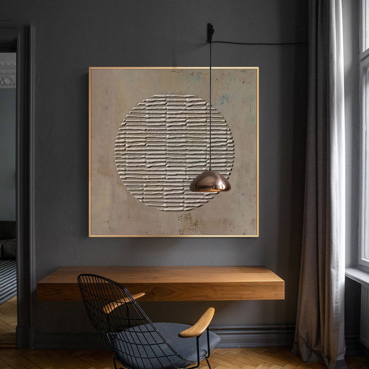 Minimalist Wabi-Sabi Oil Painting for Modern Home Decor