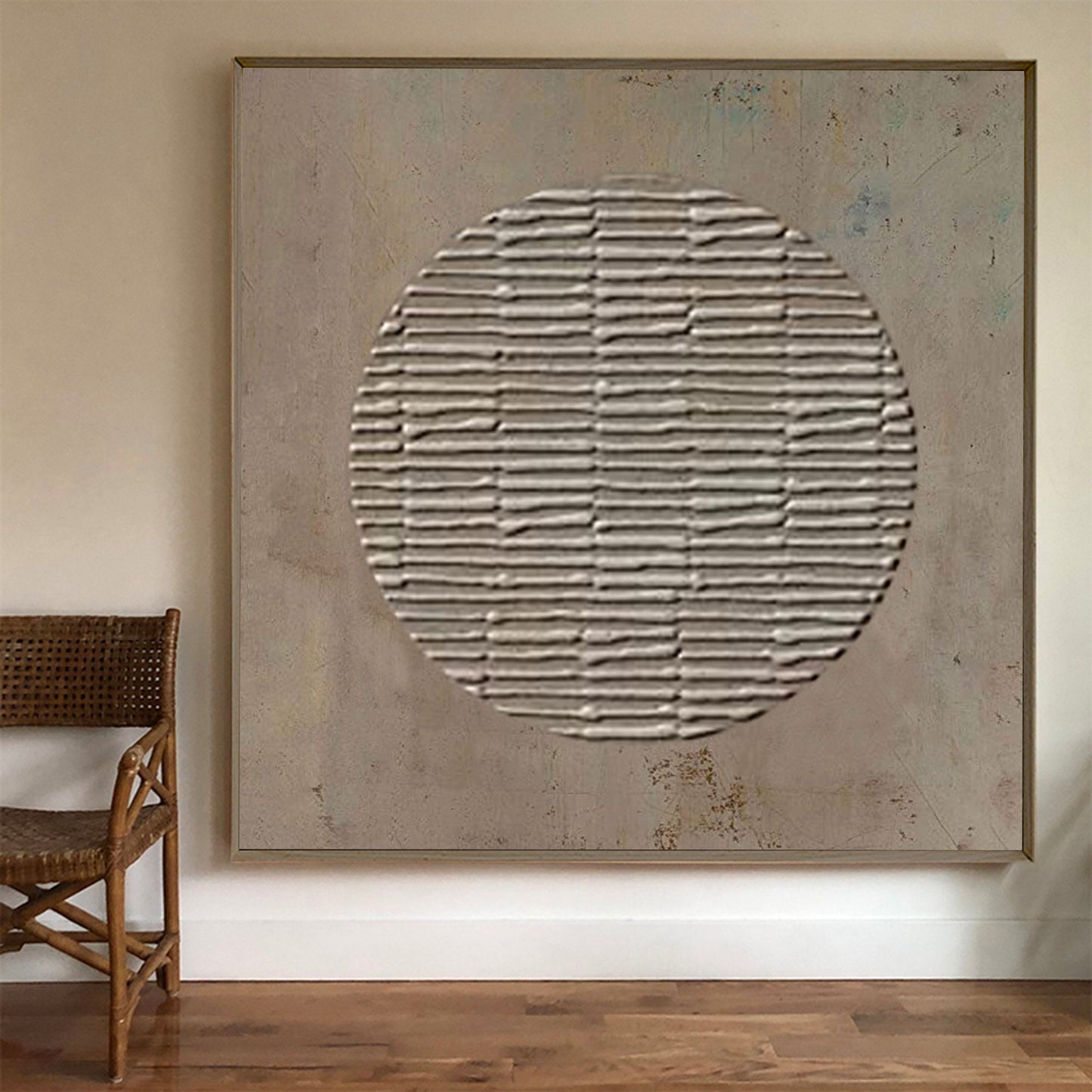 Minimalist Wabi-Sabi Oil Painting for Modern Home Decor