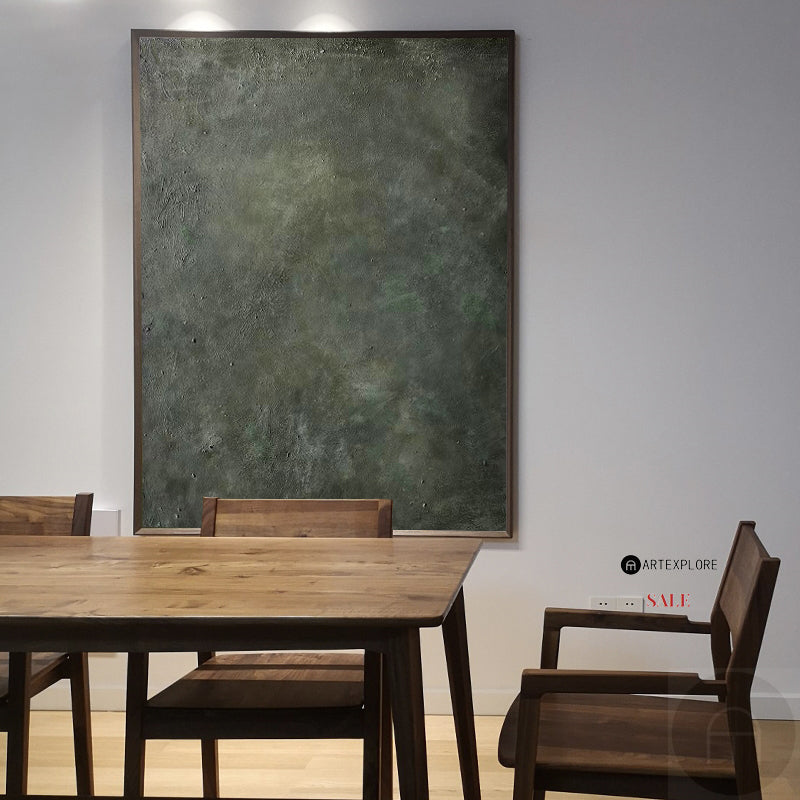 Contemporary Green Abstract Oil Painting for Modern Home Decor