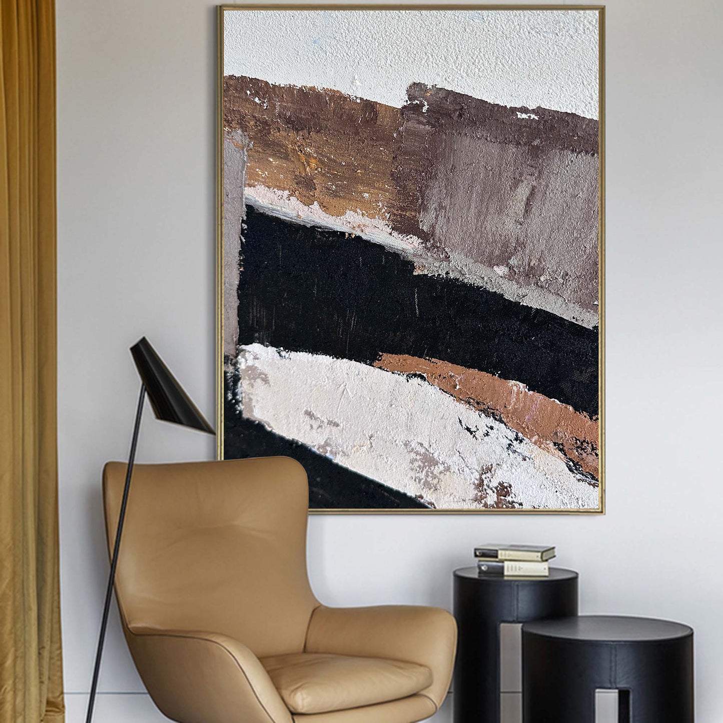 Contemporary Abstract Oil Painting with Rich Textures and Bold Colors