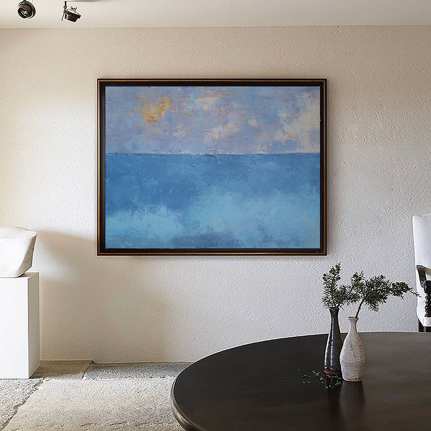 Vibrant Impressionist Ocean Canvas Art - Tranquil Seascape Blue Horizon Decor