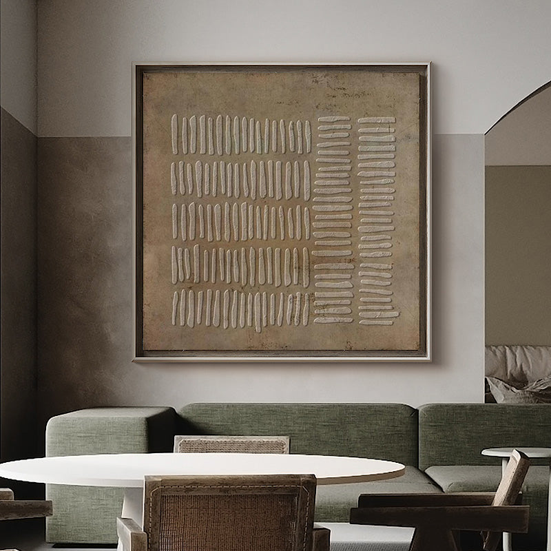 Wabi-Sabi Minimalist Oil Painting for Tranquil Home Decor