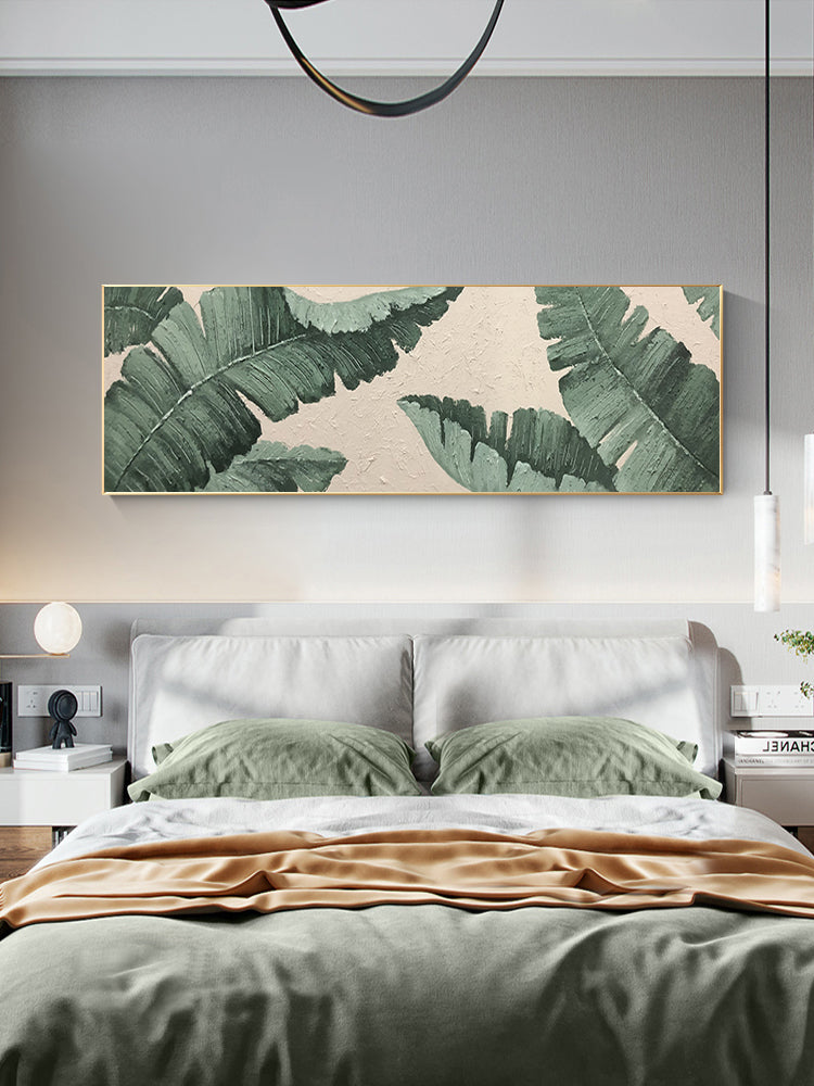 Long Palm Leaves Accent California Style Oil Painting