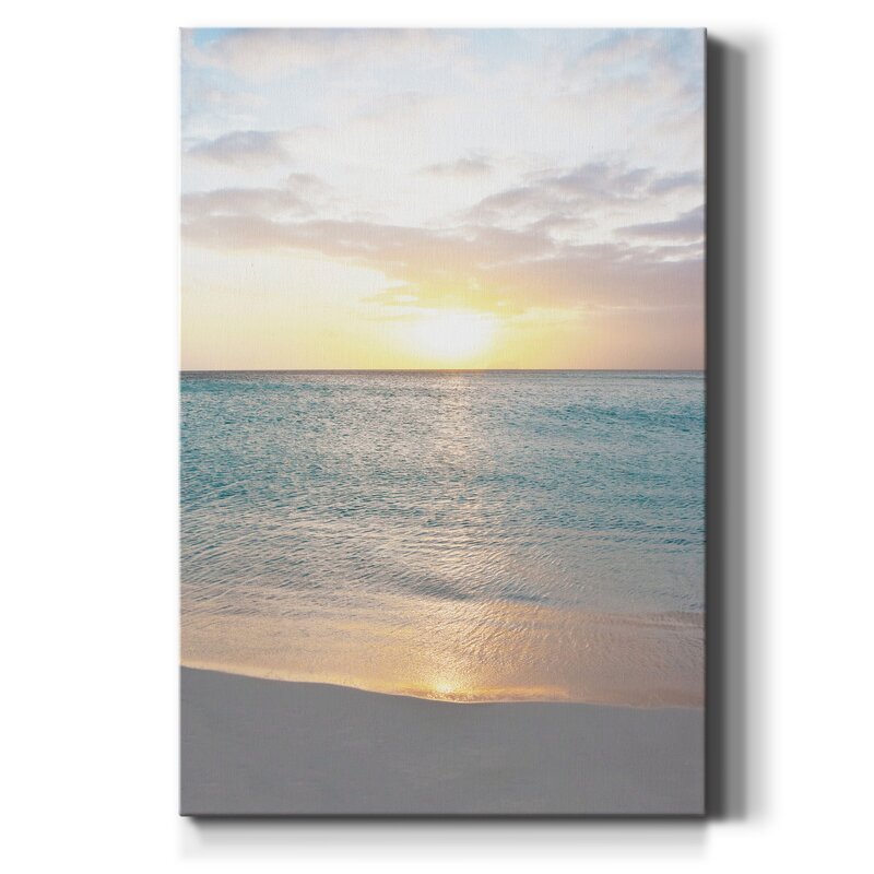 Tranquil Sunset Over Serene Ocean Waters - Oil Painting