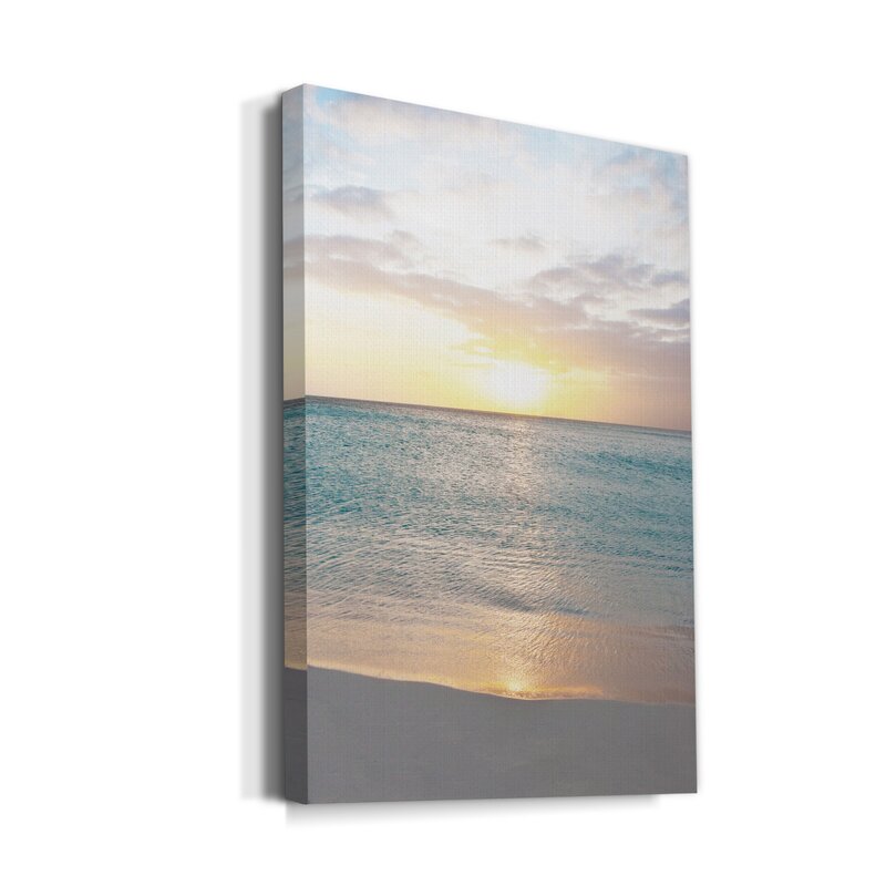Tranquil Sunset Over Serene Ocean Waters - Oil Painting