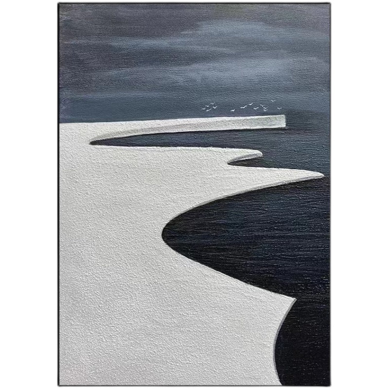 Ice Glacier Simple Minimalist Fall Winter Oil Painting