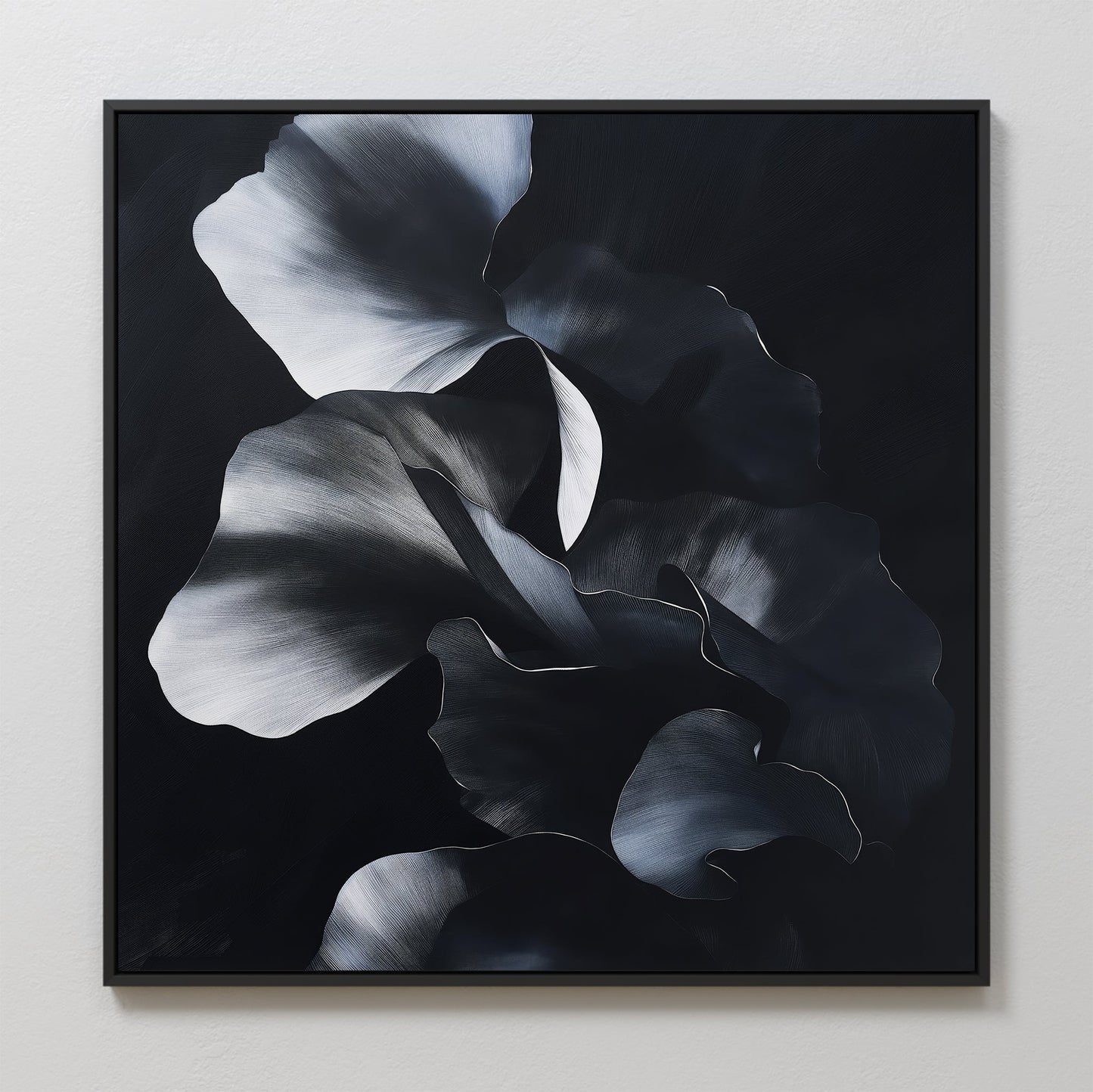 Elegant Nocturnal Floral Abstract Oil Painting for Modern Decor