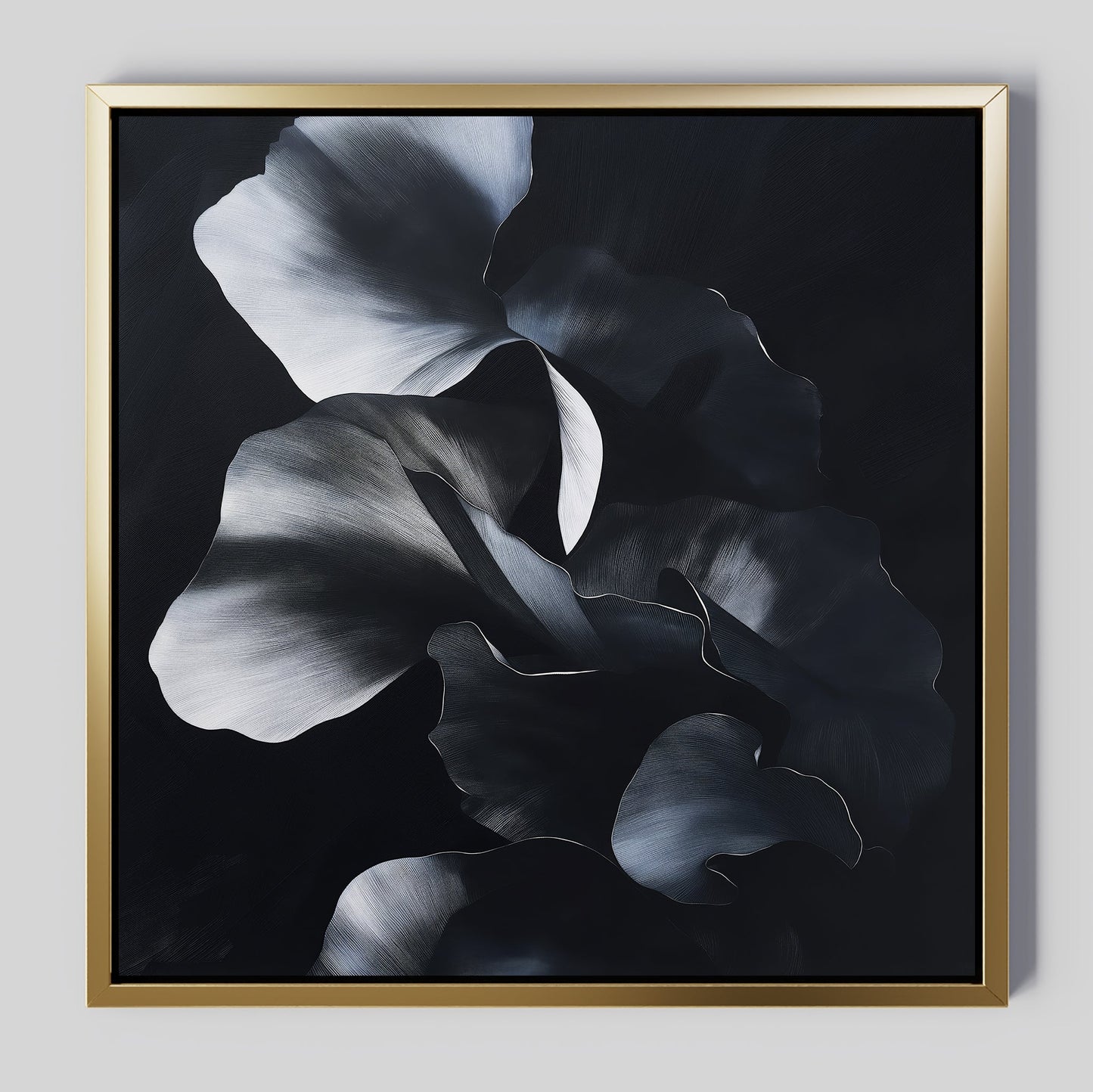 Elegant Nocturnal Floral Abstract Oil Painting for Modern Decor