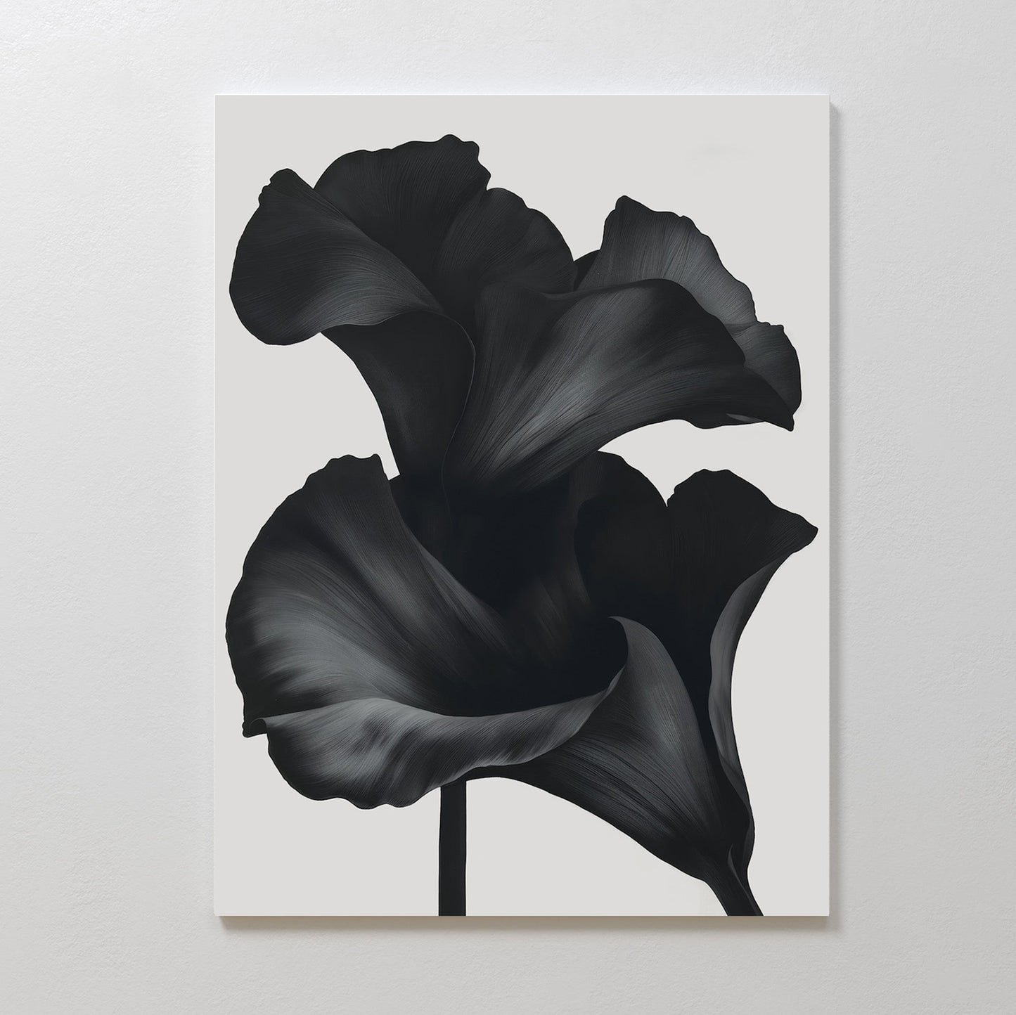 Elegant Black Floral Abstract Oil Painting for Modern Home Decor