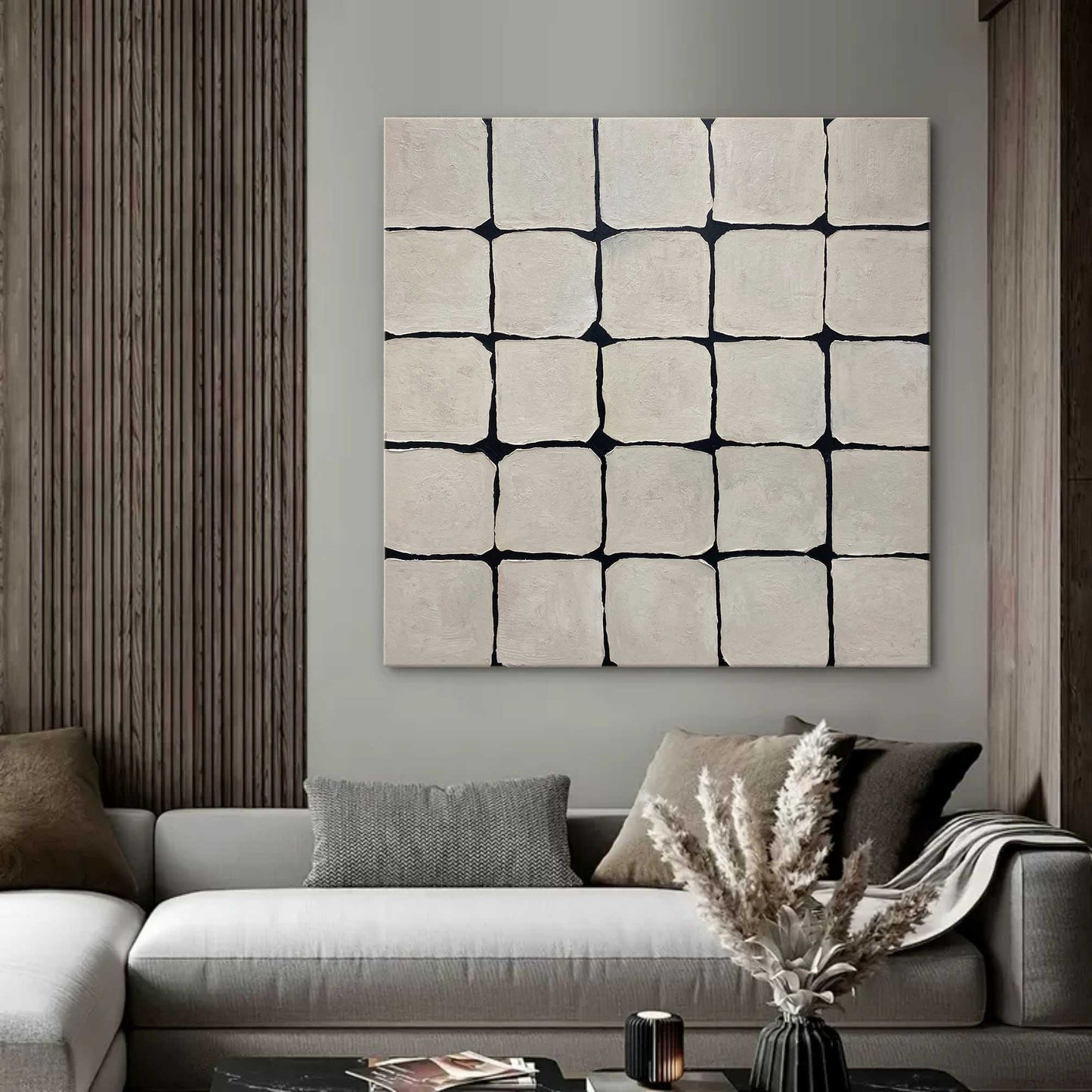 Contemporary Wabi-Sabi Texture Art for Minimalist Home Decor