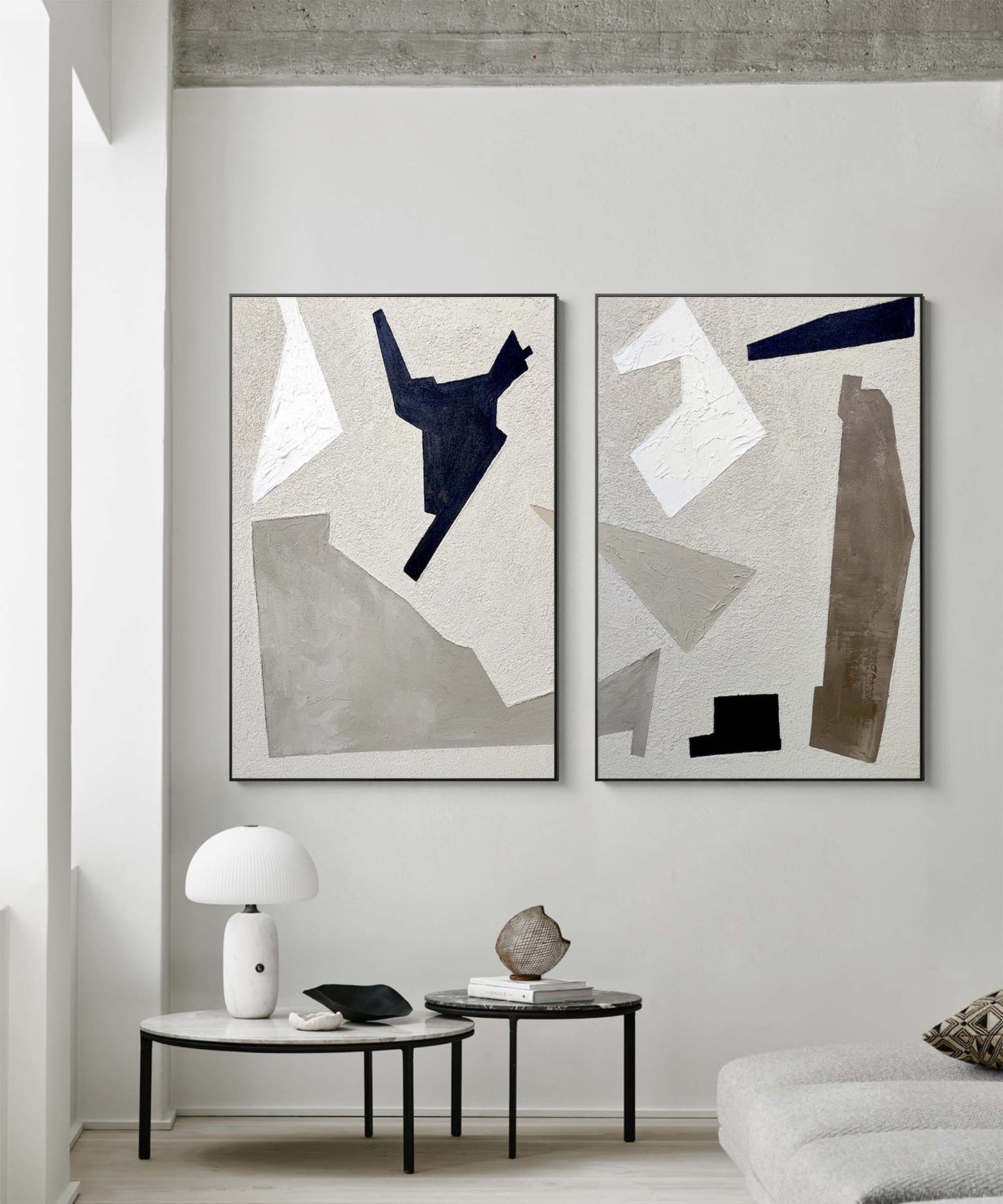 Modern Minimalist Geometric Oil Painting for Contemporary Decor