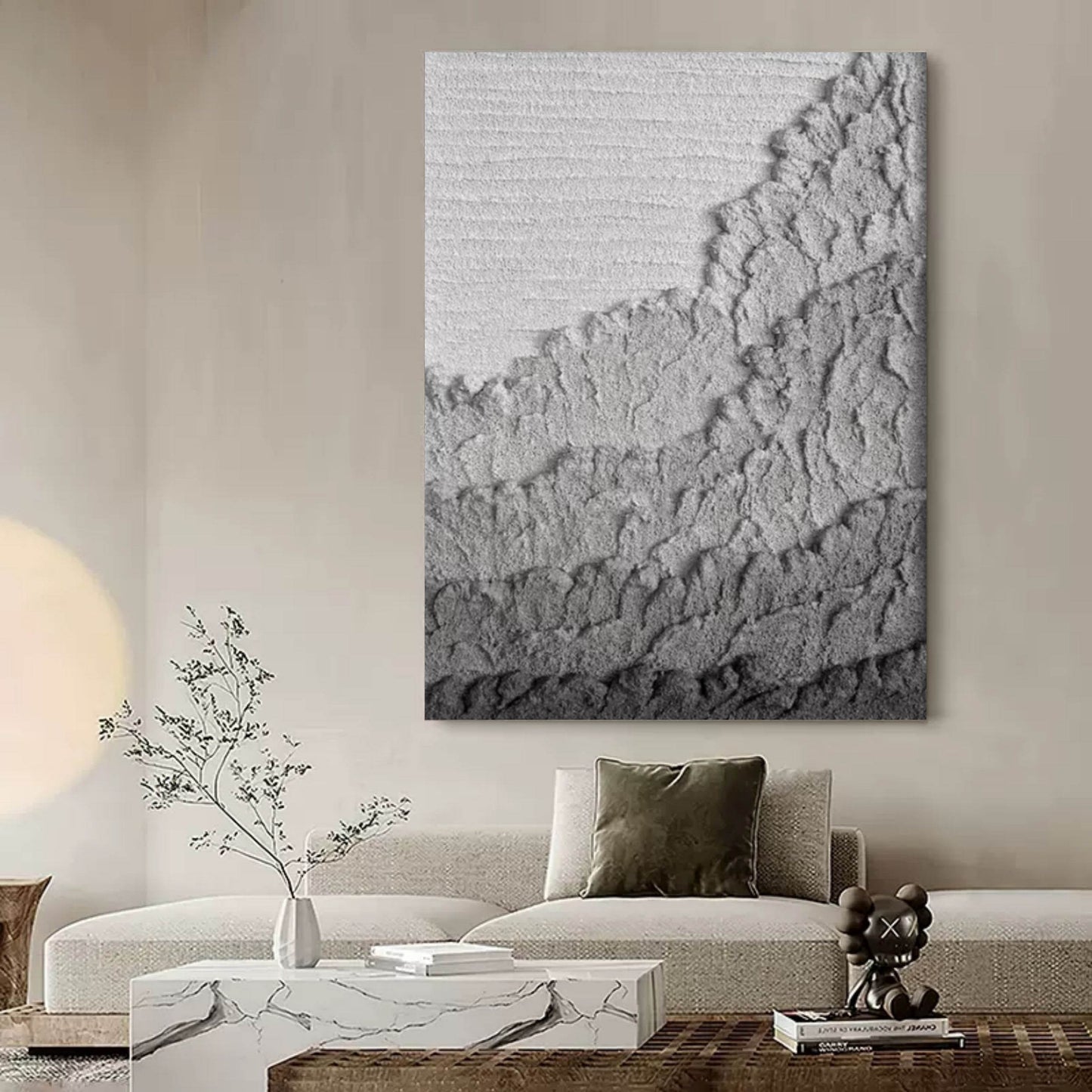 Elegant Wabi-Sabi Art: Textured Wall Décor for Modern Minimalist Spaces