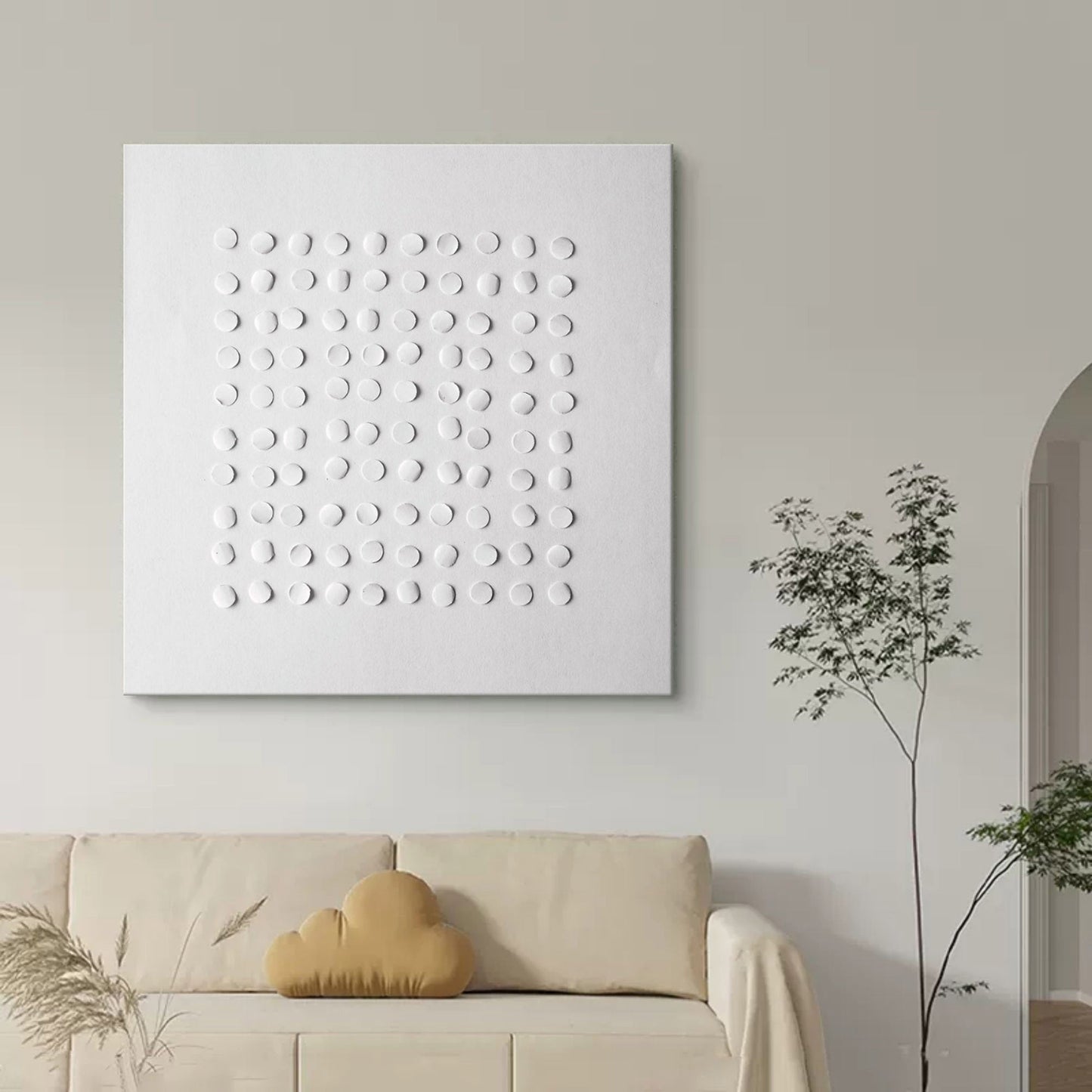Minimalist Wabi-Sabi Style Oil Painting for Modern Wall Decor