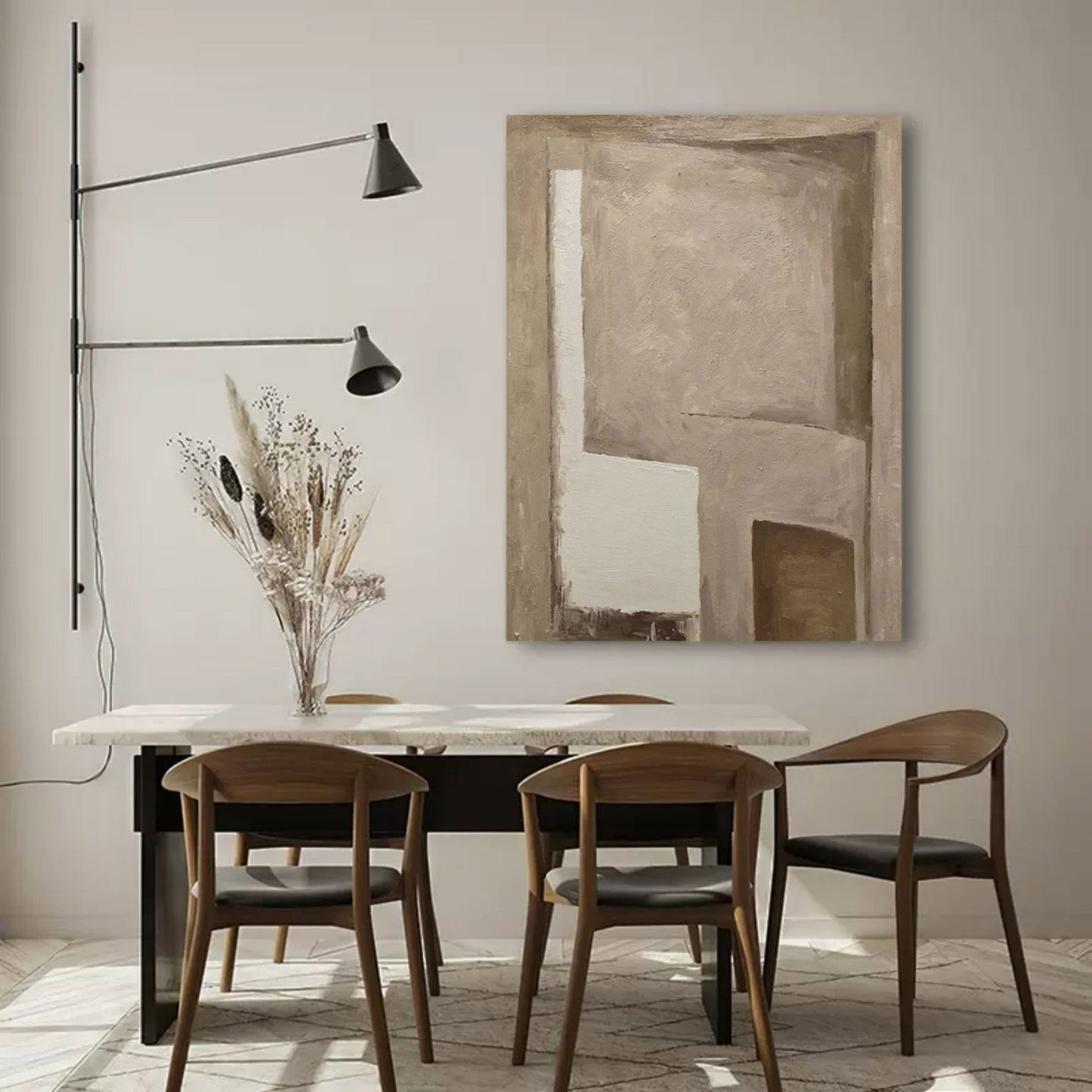 Minimalist Abstract Oil Painting for Modern Home Decor