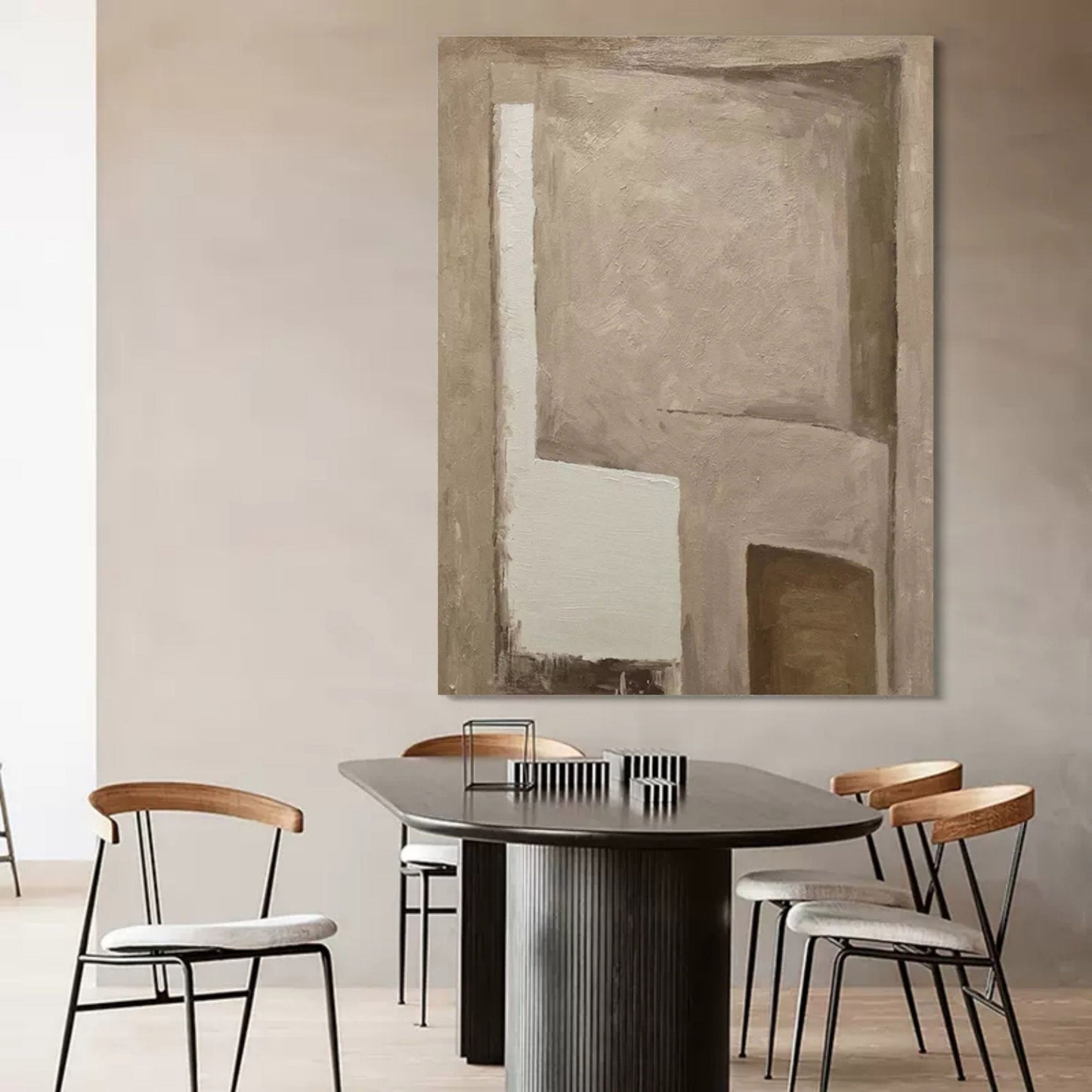 Minimalist Abstract Oil Painting for Modern Home Decor