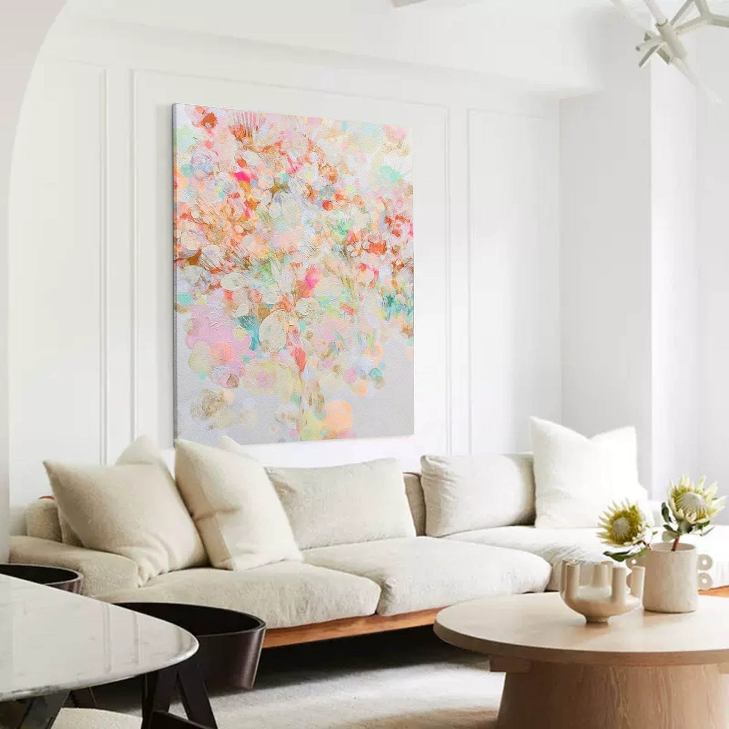 Colorful Abstract Floral Oil Painting for Modern Home Decor