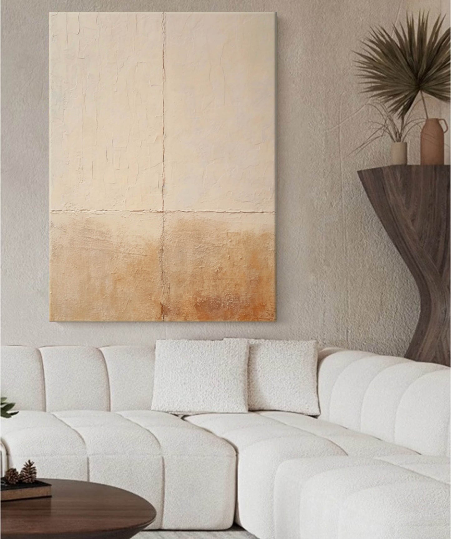 Contemporary Minimalist Oil Painting for Modern Home Decor