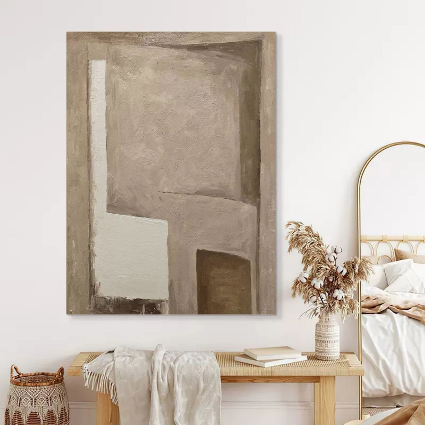 Minimalist Abstract Oil Painting for Modern Home Decor