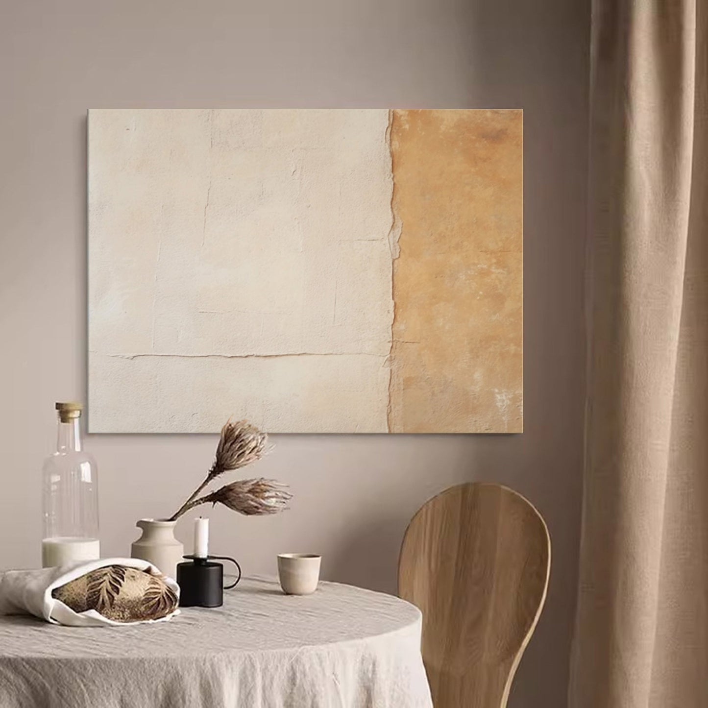 Contemporary Minimalist Oil Painting for Modern Home Decor