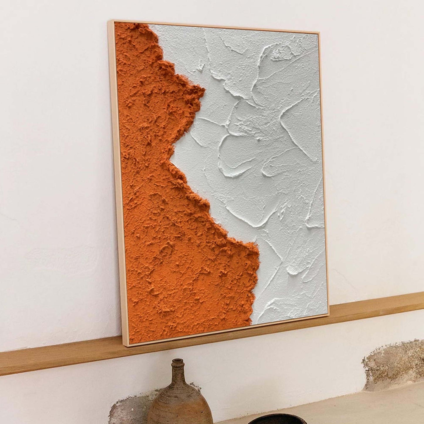 Abstract Coastal Sunrise Oil Painting for Beach Home Décor