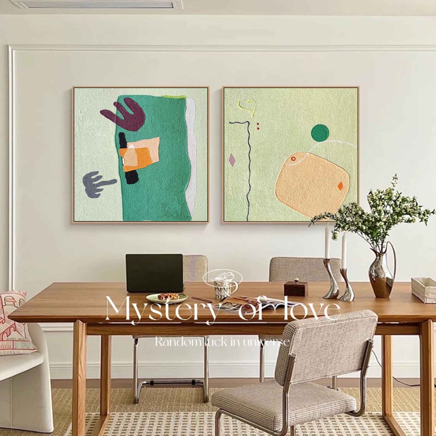 Contemporary Minimalist Geometric Oil Painting for Modern Home Decor