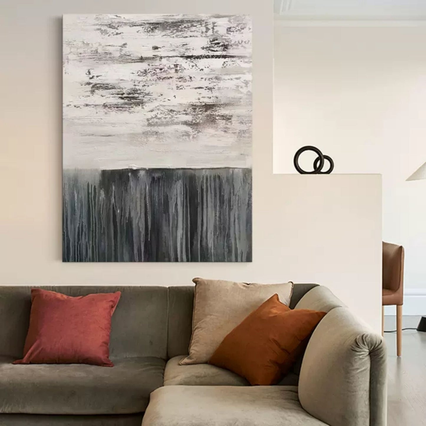 Minimalist Abstract Oil Painting for Modern Home Decor