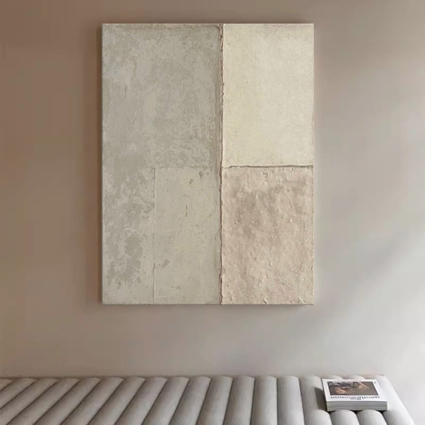 Contemporary Minimalist Geometric Oil Painting for Modern Home Decor
