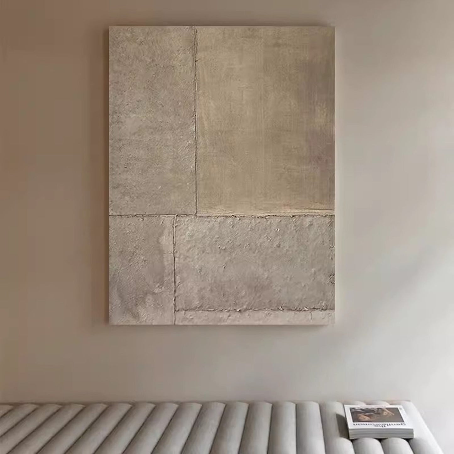 Elegant Minimalist Geometric Oil Painting for Modern Home Decor