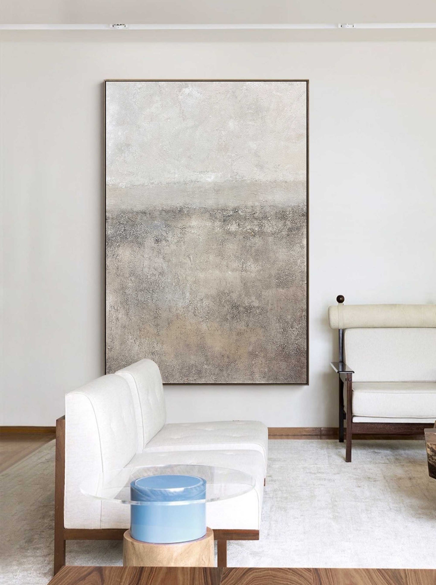 Serene Minimalist Abstract Oil Painting for Calming Home Decor