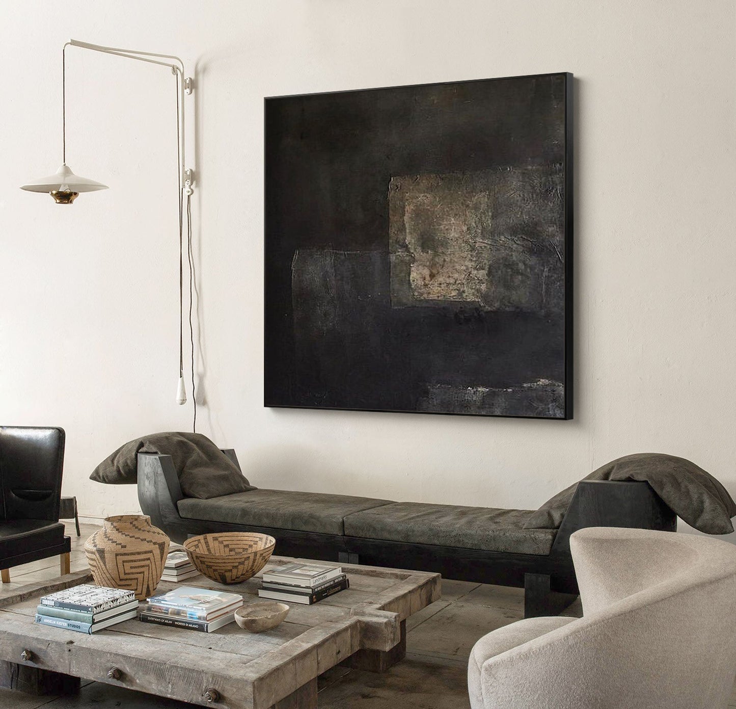 Contemporary Minimalist Abstract Oil Painting for Modern Home Décor