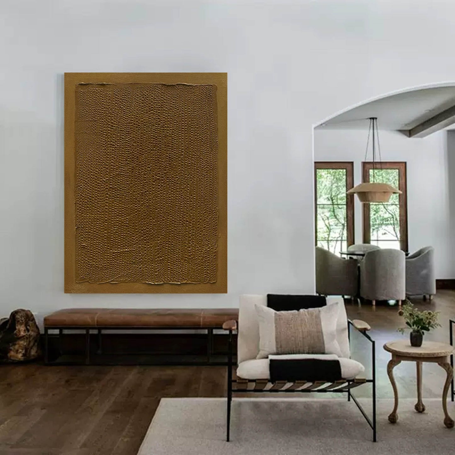 Abstract Wabi-Sabi Textured Oil Painting for Elegant Home Decor