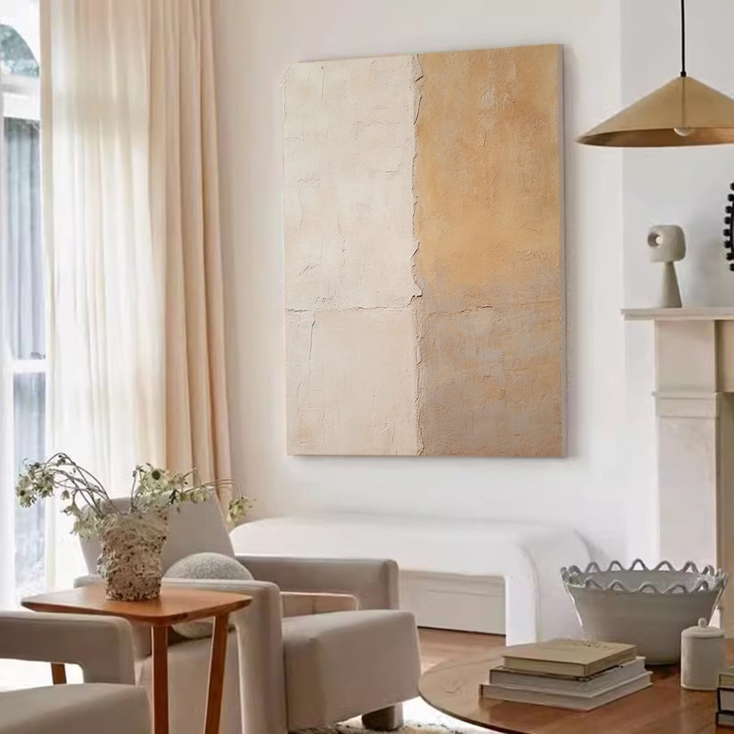 Elegant Minimalist Oil Painting for Modern Home Décor