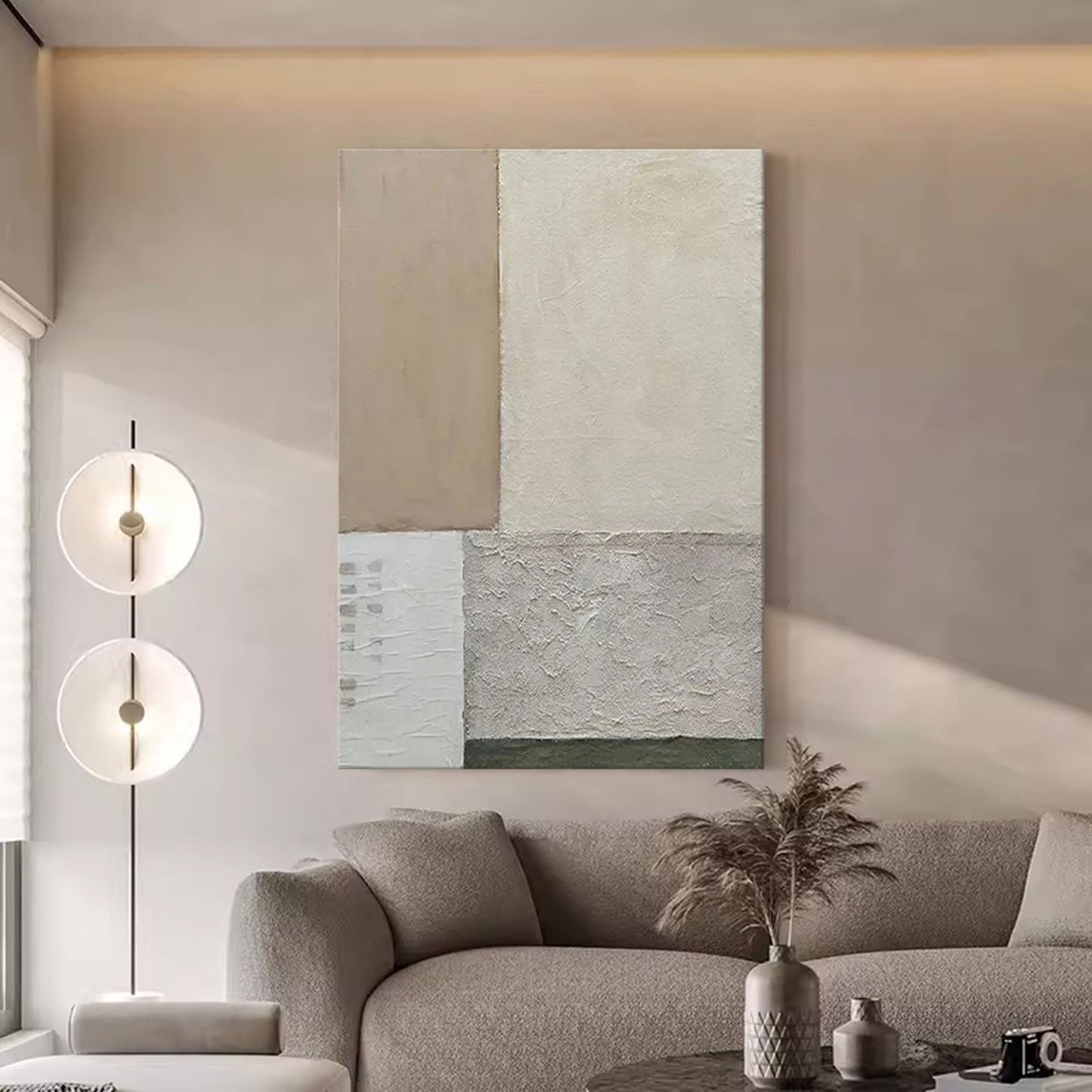 Modern Minimalist Geometric Oil Painting for Contemporary Home Decor