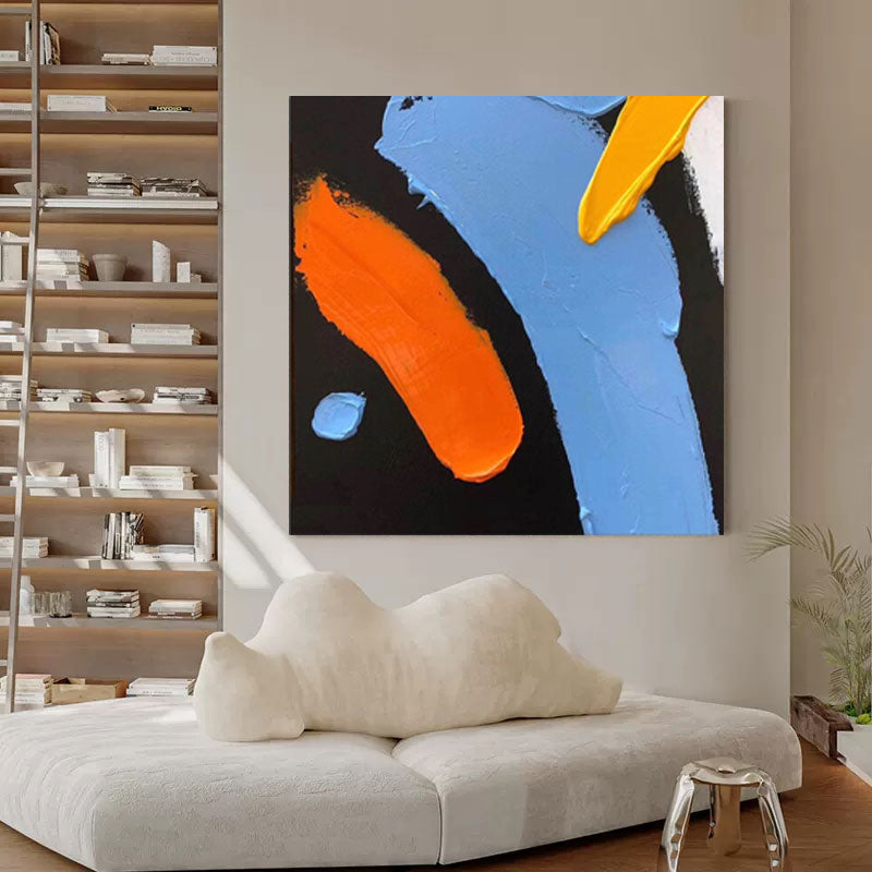 Colorful Abstract Oil Painting for Modern Minimalist Home Decor