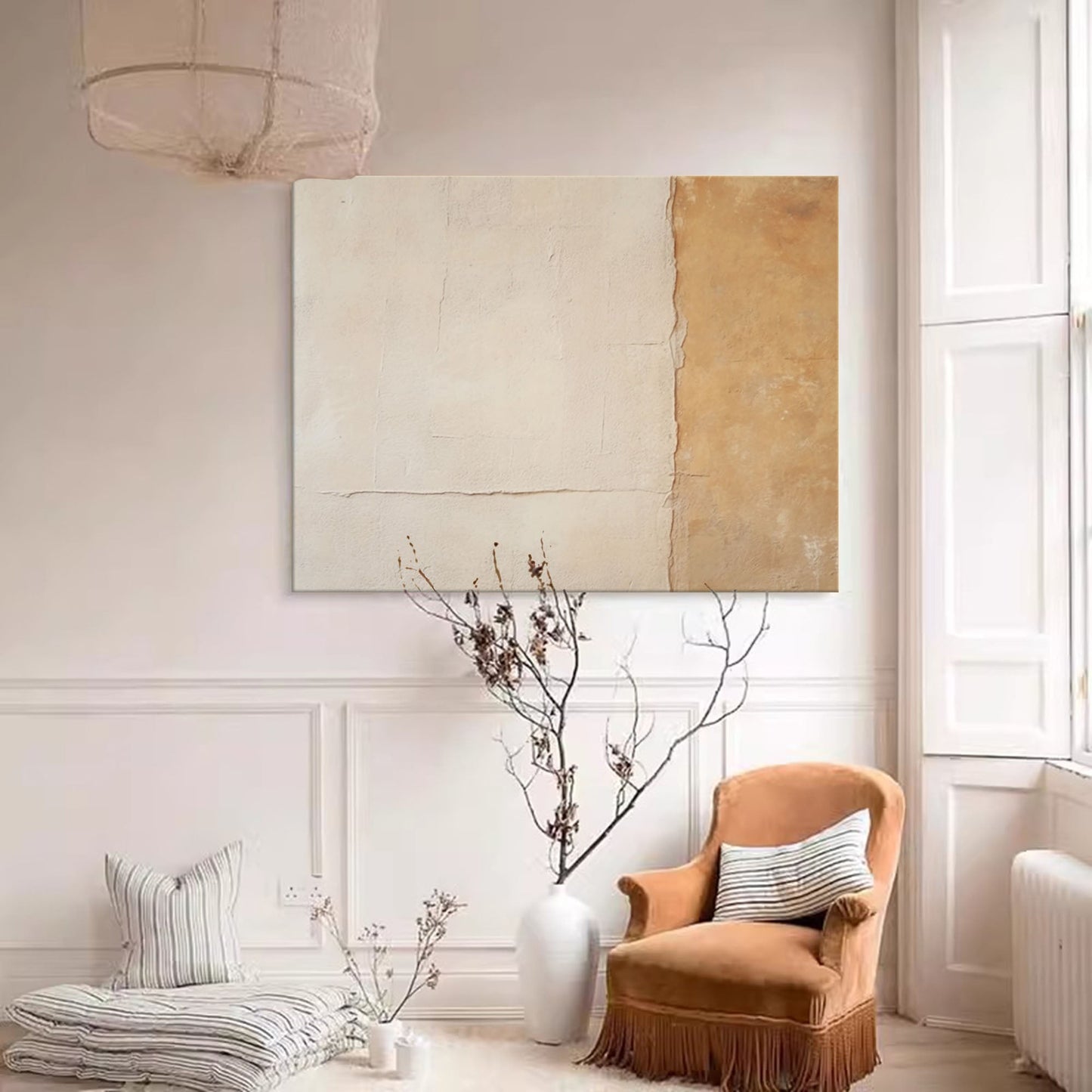 Contemporary Minimalist Oil Painting for Modern Home Decor
