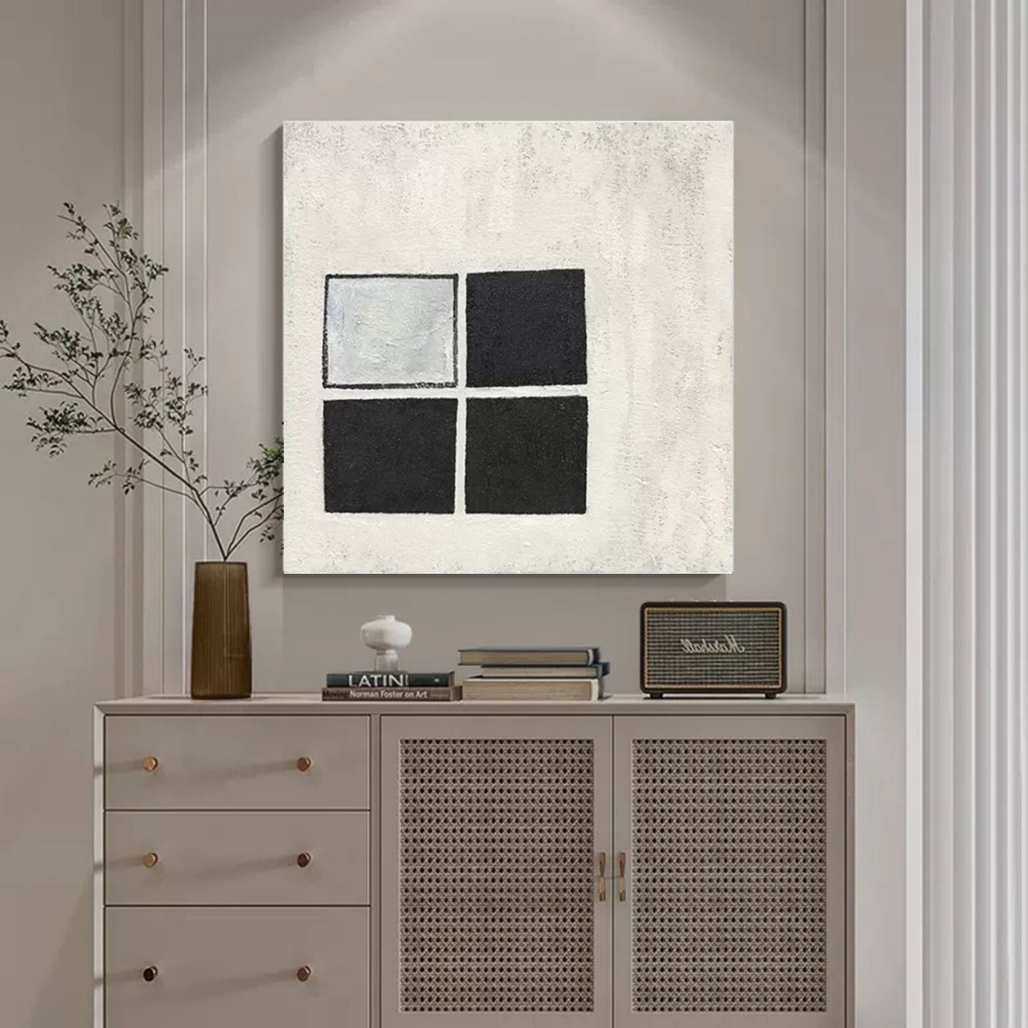 Modern Minimalist Wabi-Sabi Abstract Oil Painting for Contemporary Home Decor
