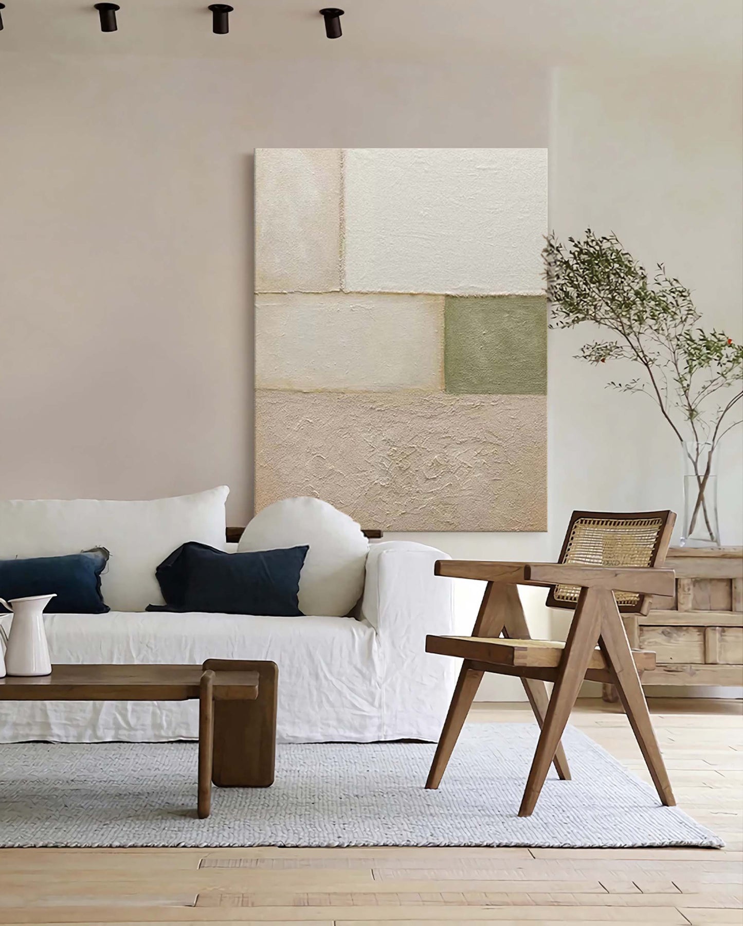 Elegant Minimalist Geometric Oil Painting for Modern Home Decor
