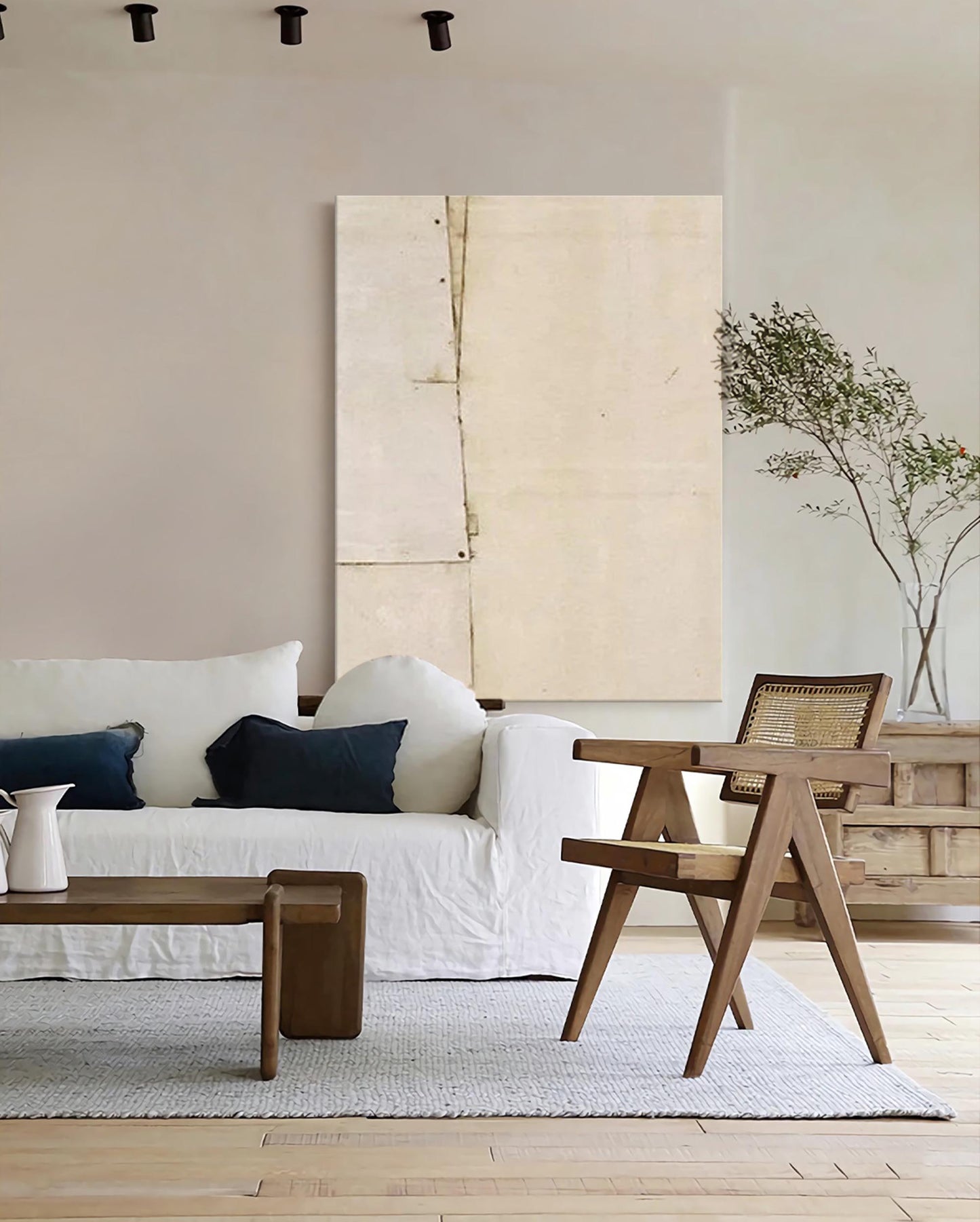 Contemporary Minimalist Geometric Oil Painting for Modern Art Lovers