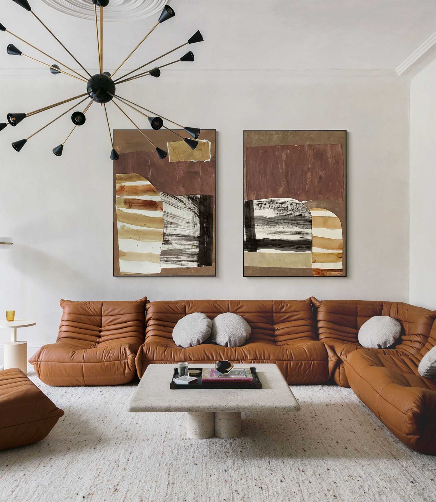 Elegant Minimalist Abstract Oil Painting for Modern Home Decor