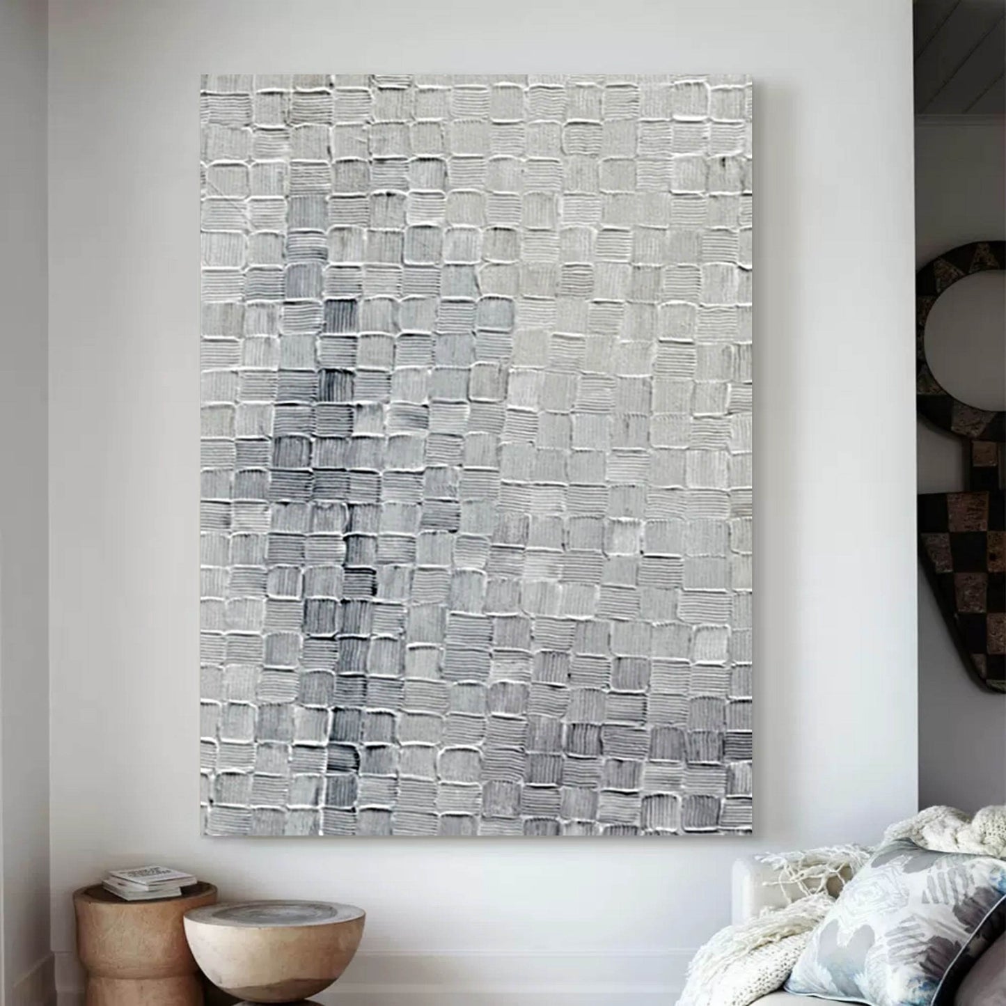 Elegant Wabi-Sabi Textured Wall Art for Minimalist Home Decor