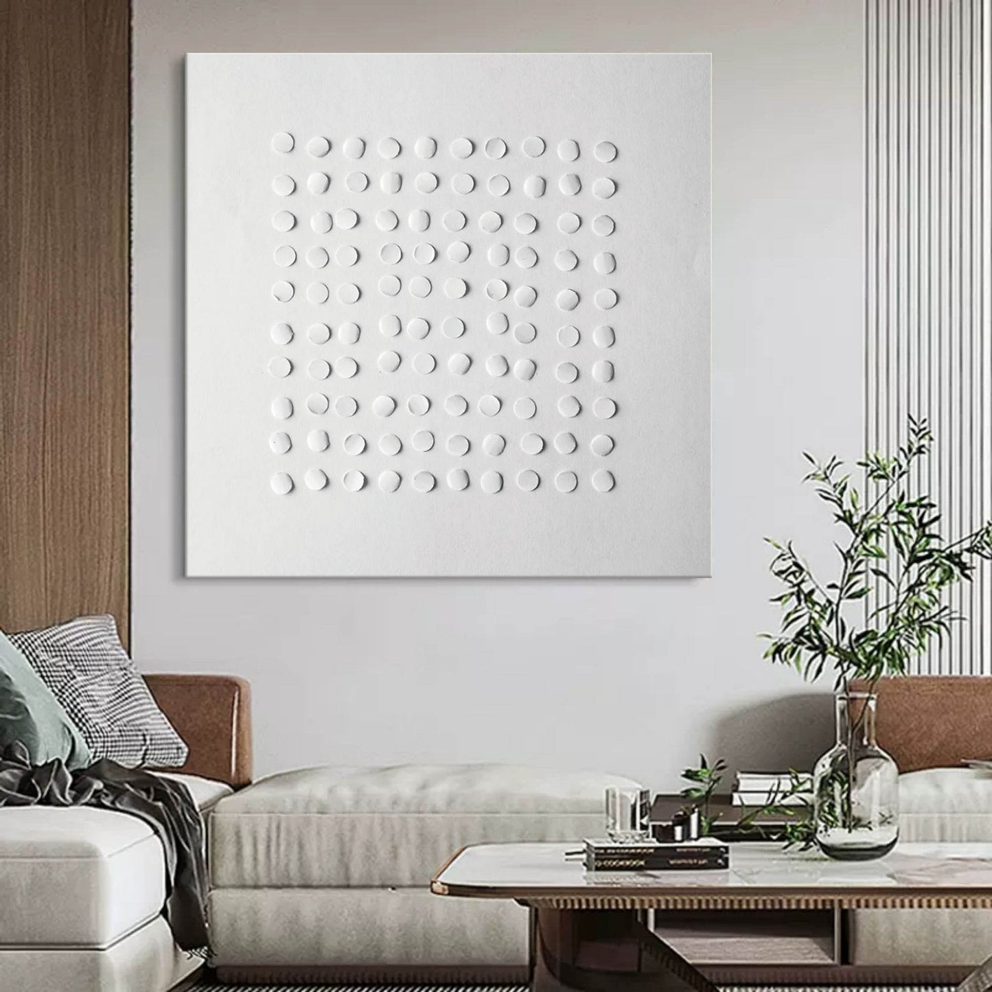 Minimalist Wabi-Sabi Style Oil Painting for Modern Wall Decor