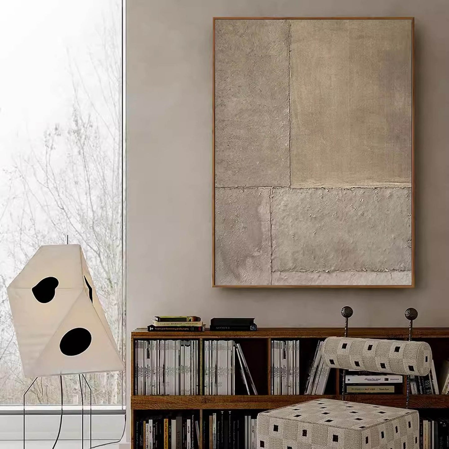 Elegant Minimalist Geometric Oil Painting for Modern Home Decor