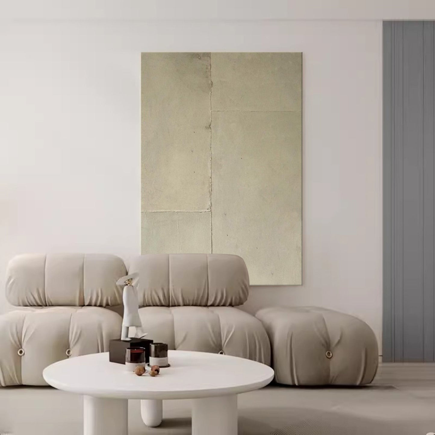 Contemporary Minimalist Geometric Oil Painting for Modern Home Decor