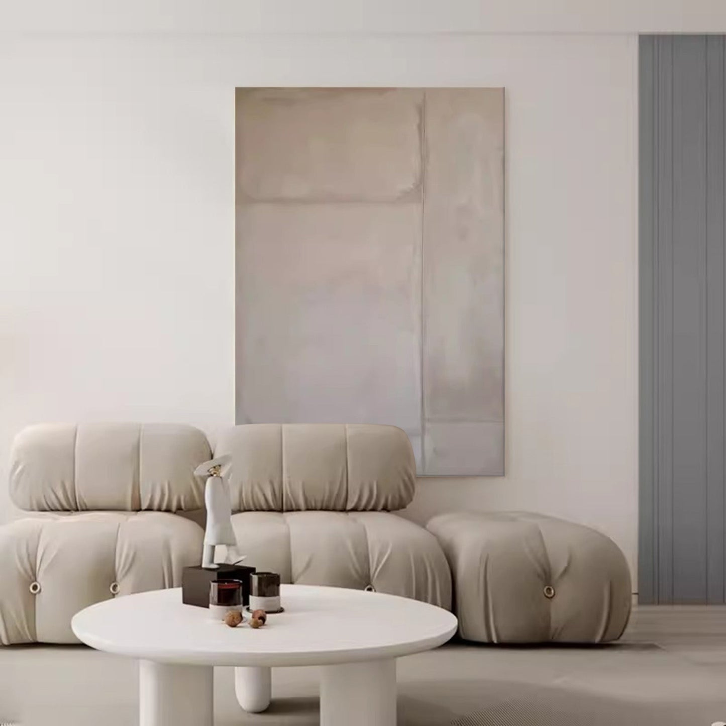 Elegant Minimalist Geometric Oil Painting for Modern Home Décor
