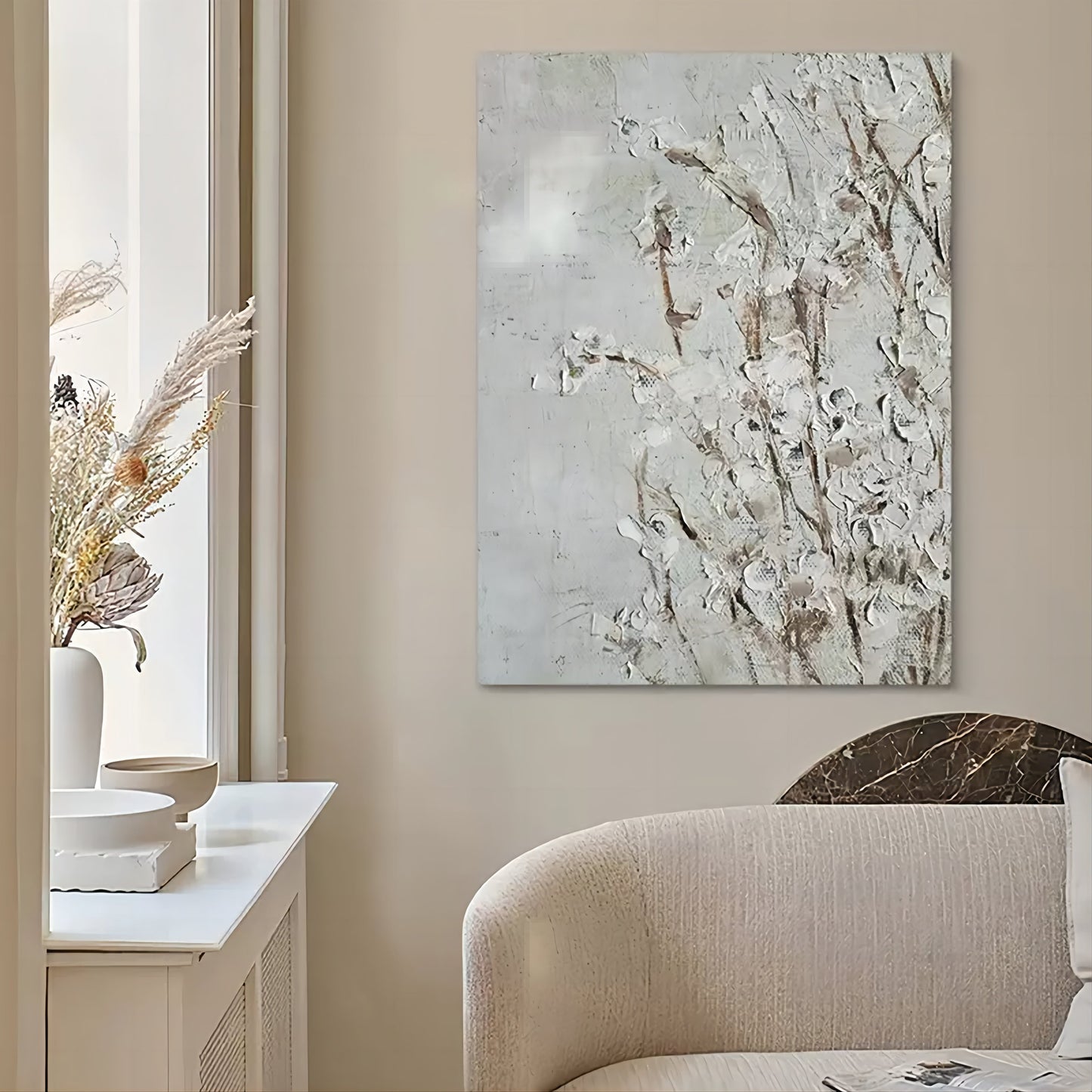 Elegant Wabi-Sabi Floral Wall Art for Minimalist Home Decor