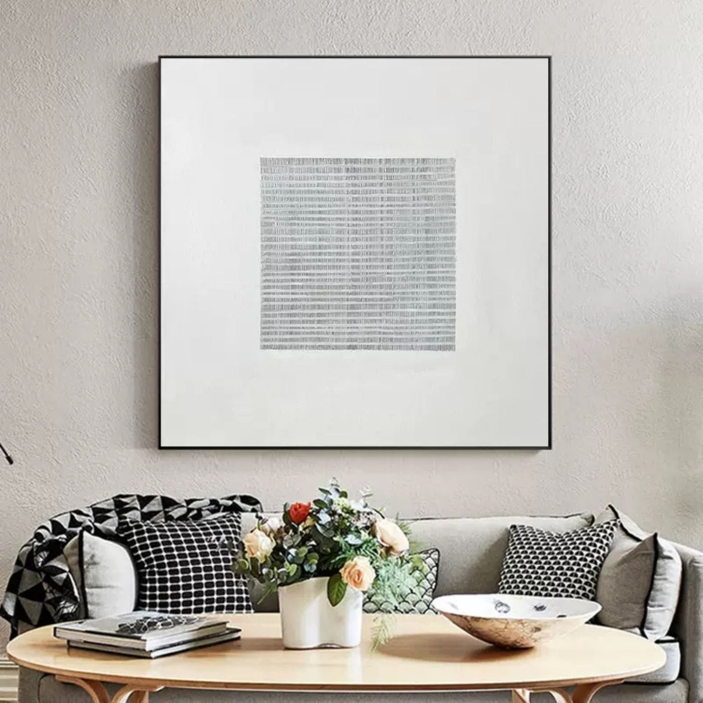 Minimalist Wabi-Sabi Abstract Oil Painting for Modern Home Decor