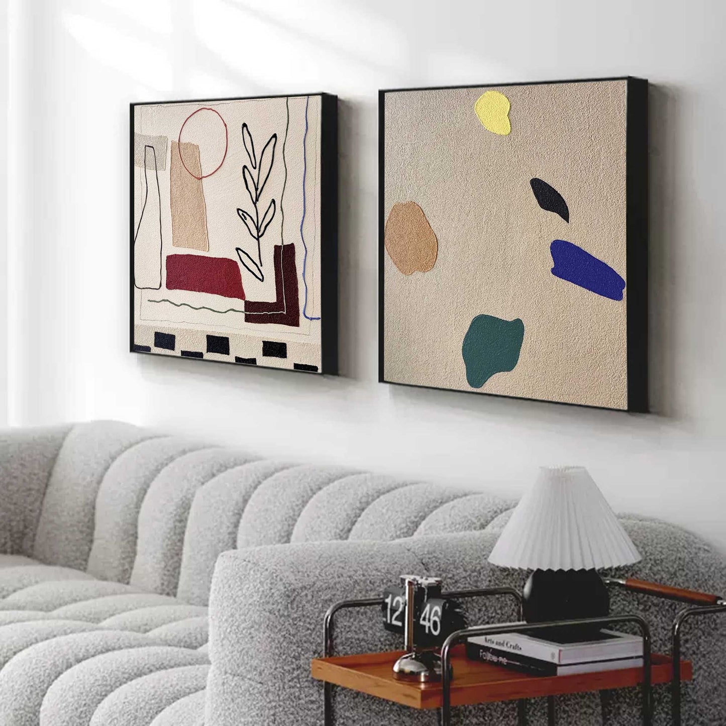 Contemporary Minimalist Geometric Oil Painting for Modern Home Decor