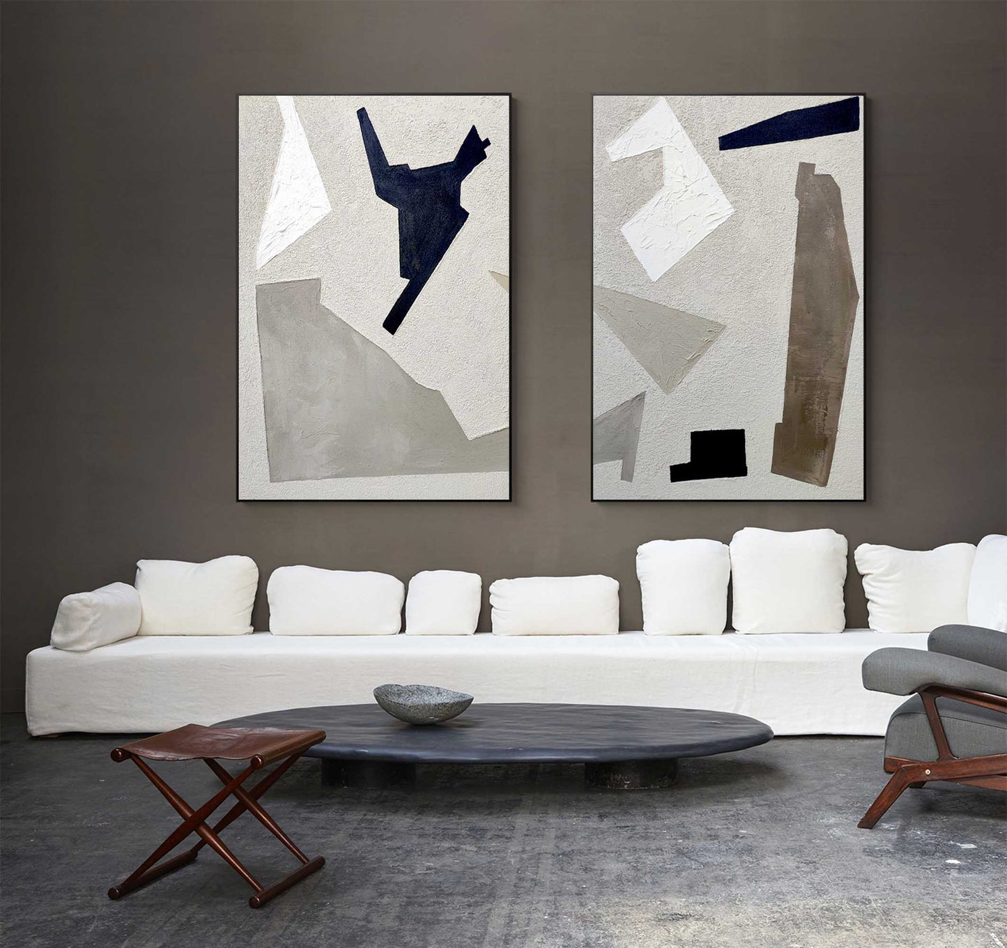 Modern Minimalist Geometric Oil Painting for Contemporary Decor