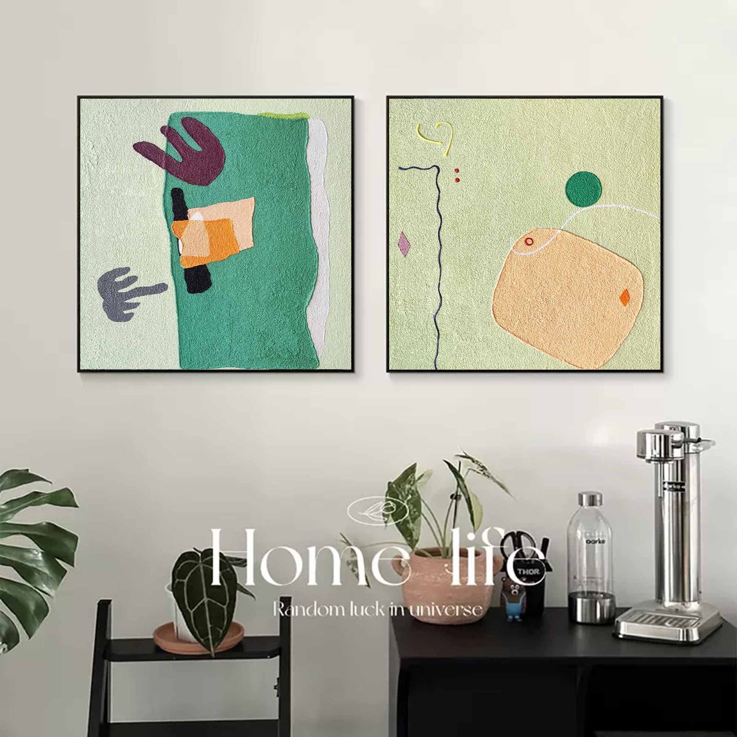 Contemporary Minimalist Geometric Oil Painting for Modern Home Decor