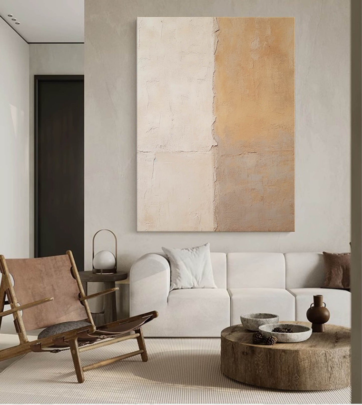 Elegant Minimalist Oil Painting for Modern Home Décor